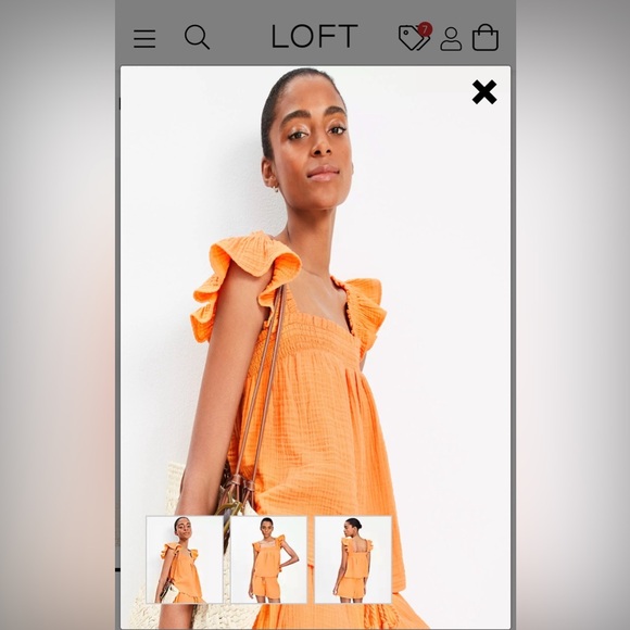 LOFT Beach Vibrant Orange Short set EUC - Picture 7 of 7